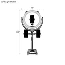 Minimalist black & silver led ring light bedroom phone lamp