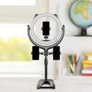 Minimalist black & silver led ring light bedroom phone lamp