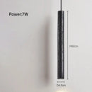Minimalist black stone tube led pendant light for bedroom lighting