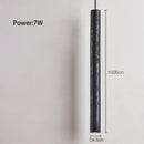 Minimalist black stone tube led pendant light for bedroom lighting
