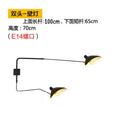 Minimalist black two arm wall lamp bedroom swing arm light