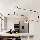 Minimalist black two arm wall lamp bedroom swing arm light