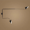 Minimalist black two arm wall lamp bedroom swing arm light