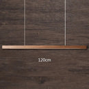 Minimalist black walnut log strip pendant light for dining room