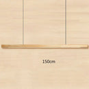 Minimalist black walnut log strip pendant light for dining room