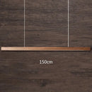 Minimalist black walnut log strip pendant light for dining room