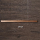 Minimalist black walnut log strip pendant light for dining room