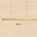 Minimalist black walnut log strip pendant light for dining room
