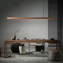 Minimalist black walnut log strip pendant light for dining room