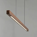 Minimalist black walnut log strip pendant light for dining room