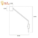 DecorBites™ Black Walnut Swing Arm Wall Lamp with Switch | Minimalist Design for Home Decor