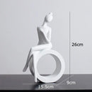 Minimalist black & white abstract resin sculpture living room decor