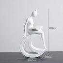 Minimalist black & white abstract resin sculpture living room decor