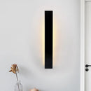 Minimalist black & white aluminum shade direct wired sconce bedroom