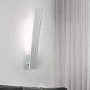 Minimalist black & white aluminum shade direct wired sconce bedroom