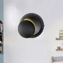 Minimalist black & white circular led wall lamp for stairway