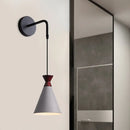 Minimalist black & white conical wall light – bedroom iron wall sconce