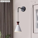 Minimalist black & white conical wall light – bedroom iron wall sconce