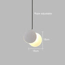 Minimalist black & white crescent moon pendant chandelier bedroom light
