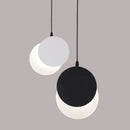 Minimalist black & white crescent moon pendant chandelier bedroom light