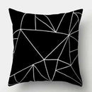 Minimalist black & white flocking pillowcase living room cushion cover