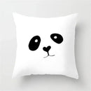 Minimalist black & white flocking pillowcase living room cushion cover