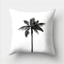 Minimalist black & white flocking pillowcase living room cushion cover