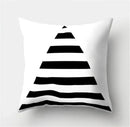 Minimalist black & white flocking pillowcase living room cushion cover
