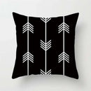 Minimalist black & white flocking pillowcase living room cushion cover