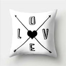 Minimalist black & white flocking pillowcase living room cushion cover