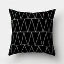 Minimalist black & white flocking pillowcase living room cushion cover