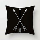 Minimalist black & white flocking pillowcase living room cushion cover