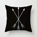Minimalist black & white flocking pillowcase living room cushion cover