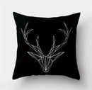Minimalist black & white flocking pillowcase living room cushion cover