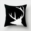 Minimalist black & white flocking pillowcase living room cushion cover