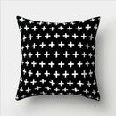 Minimalist black & white flocking pillowcase living room cushion cover