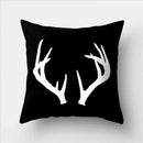 Minimalist black & white flocking pillowcase living room cushion cover