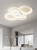 Minimalist black & white floral ring ceiling lamp living room