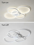 Minimalist black & white floral ring ceiling lamp living room
