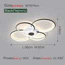 Minimalist black & white floral ring ceiling lamp living room