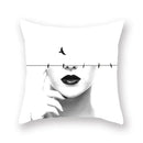 Minimalist black & white geometric cushion cover living room decor