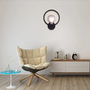 Minimalist black & white glass ball wall sconce bedroom light