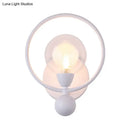 Minimalist black & white glass ball wall sconce bedroom light