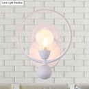 Minimalist black & white glass ball wall sconce bedroom light
