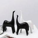 Minimalist black & white horse abstract ornaments living room decor