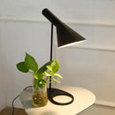 Minimalist black & white industrial iron table lamp for bedroom