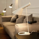 Minimalist black & white industrial iron table lamp for bedroom