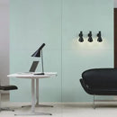 Minimalist black & white industrial iron table lamp for bedroom