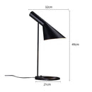 Minimalist black & white industrial iron table lamp for bedroom