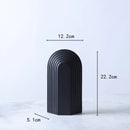 Minimalist black & white semicircular arch bookends living room decor